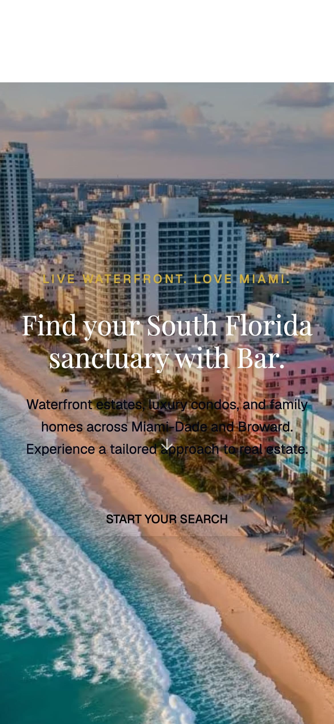 Bar Mizrahi Realty home page on a phone