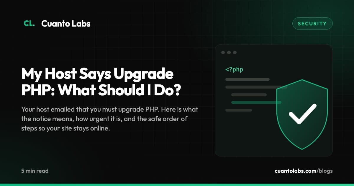 My Host Says Upgrade PHP: What Should I Do?