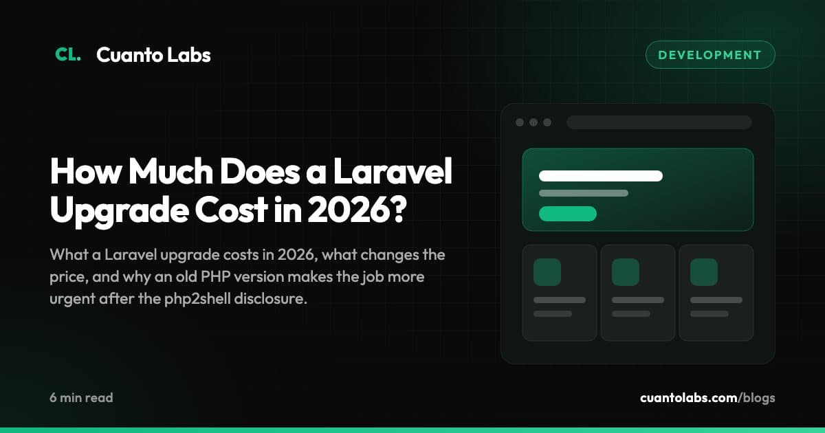 How Much Does a Laravel Upgrade Cost in 2026?