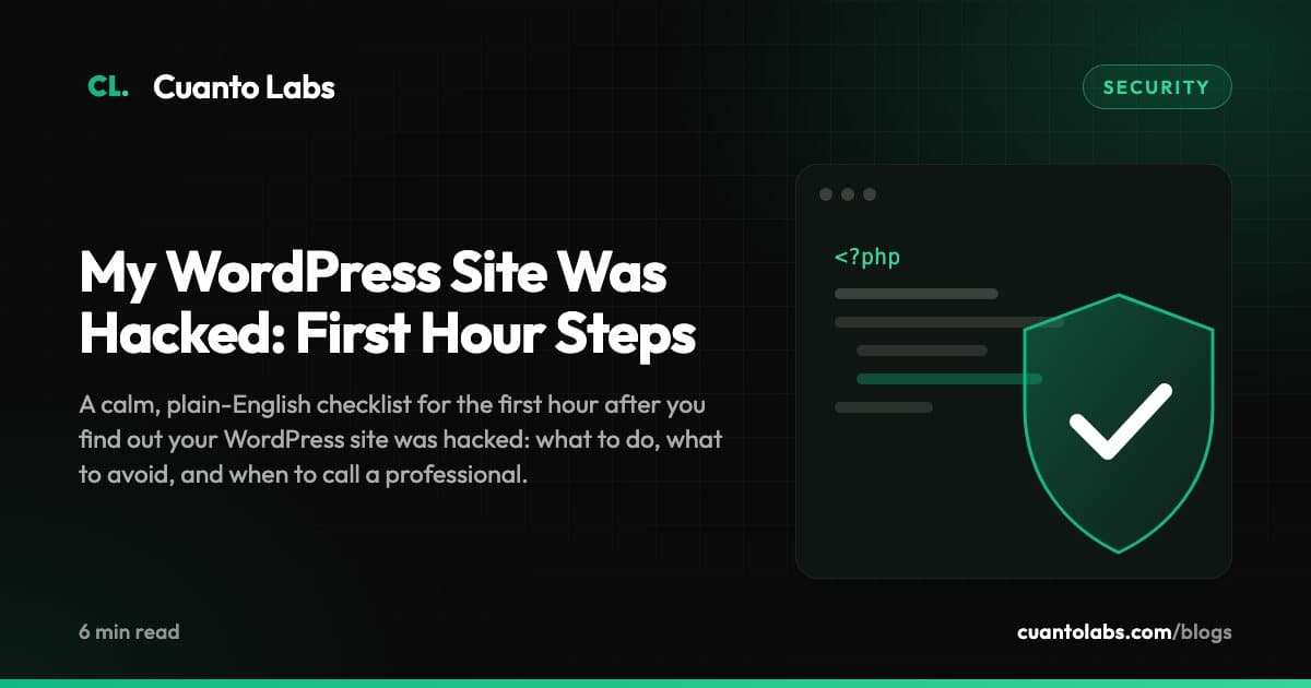 My WordPress Site Was Hacked: First Hour Steps