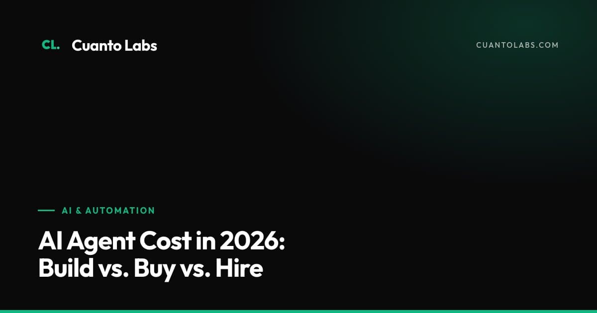 AI Agent Cost in 2026: Build vs. Buy vs. Hire