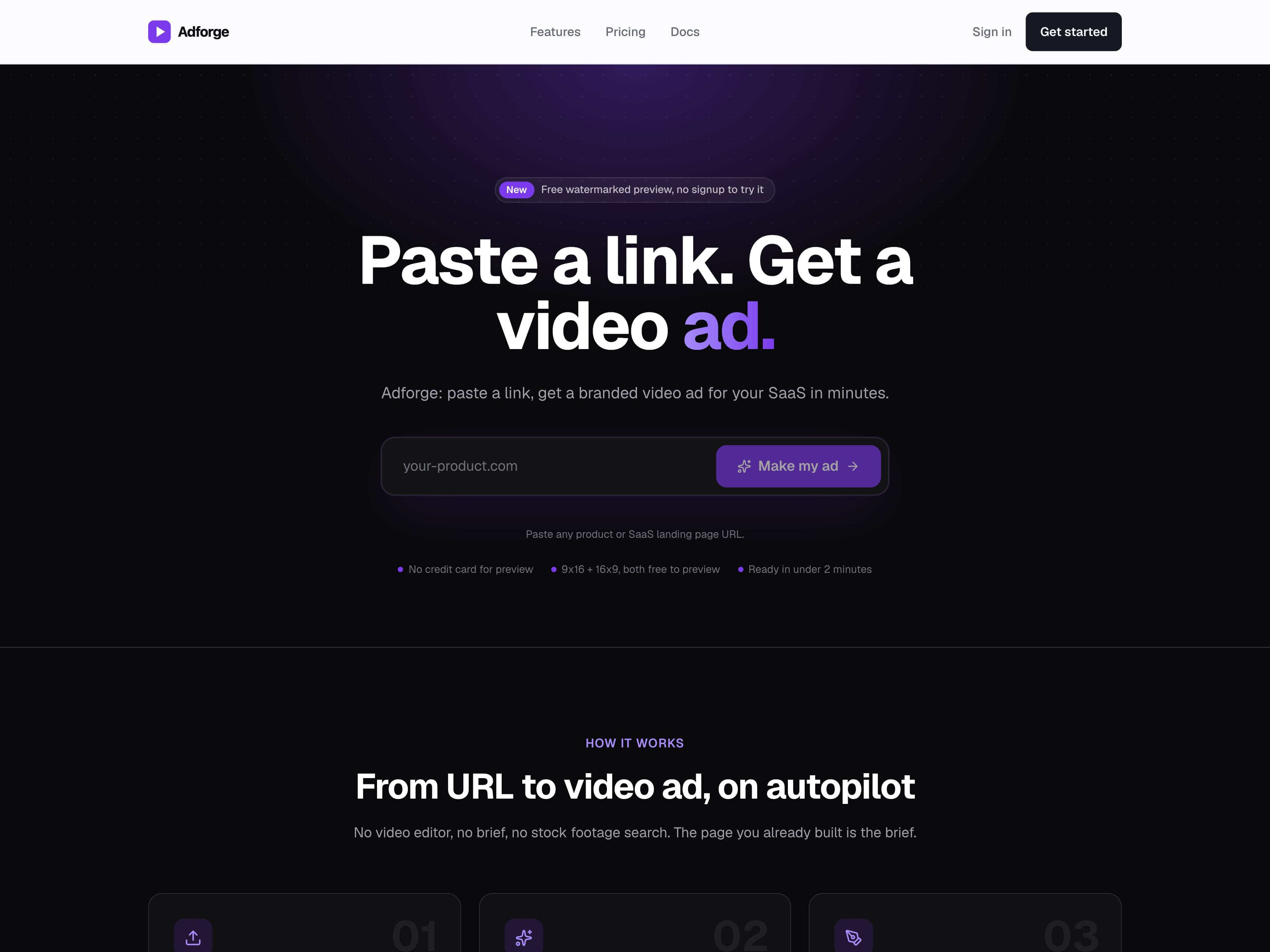 Adforge home page