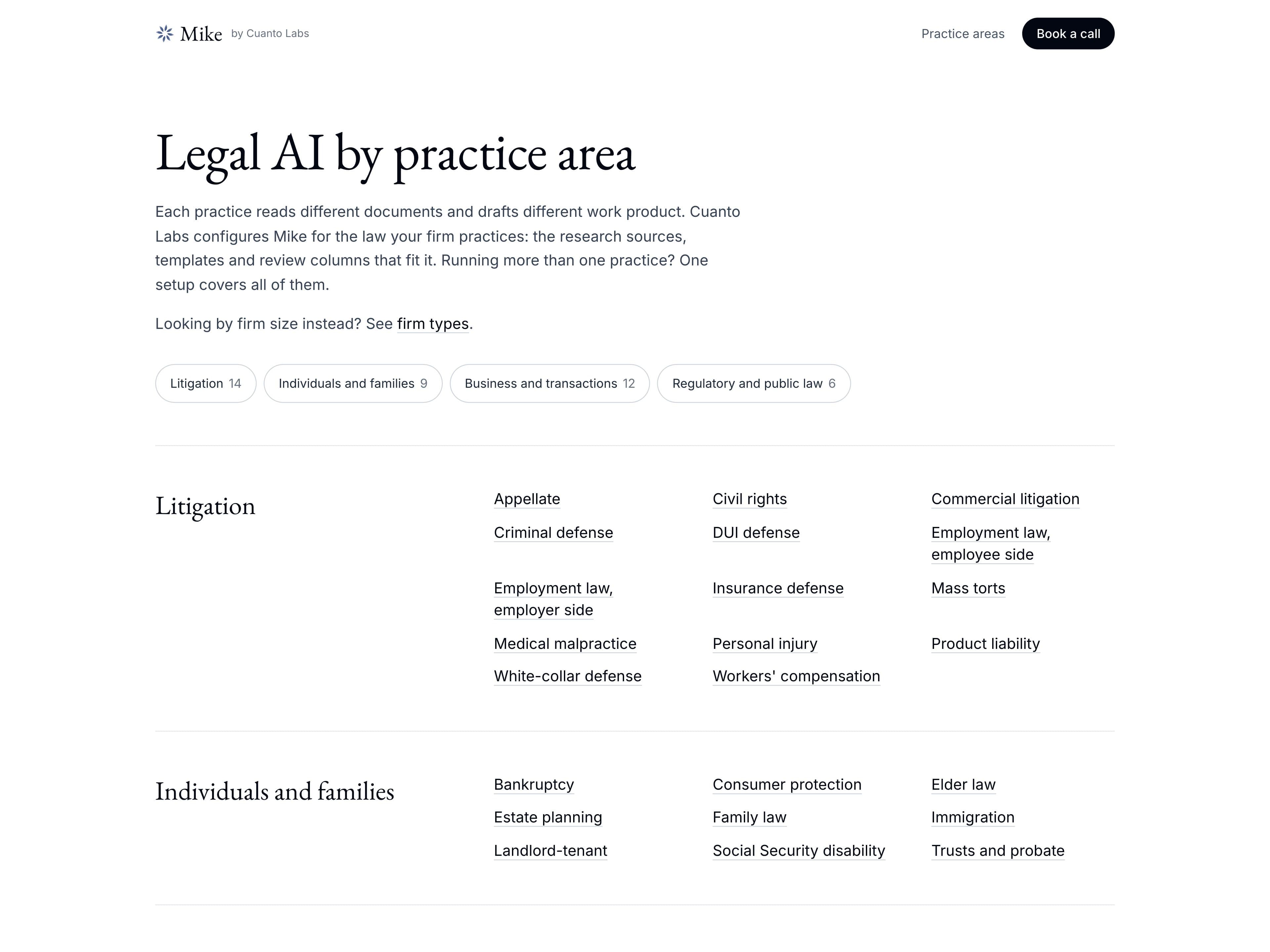 Mike: Practice areas