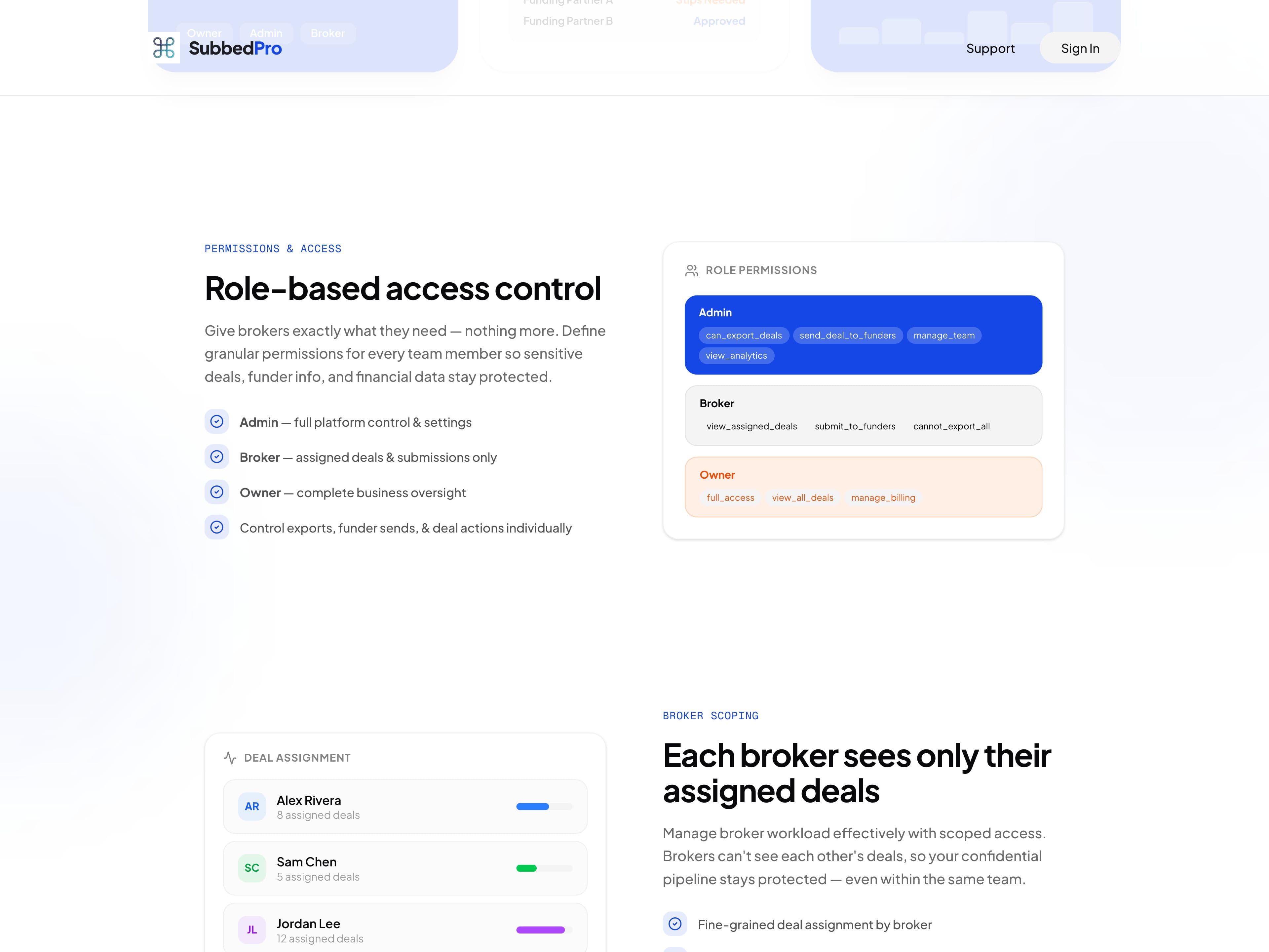 Subbed Pro: Role-based access