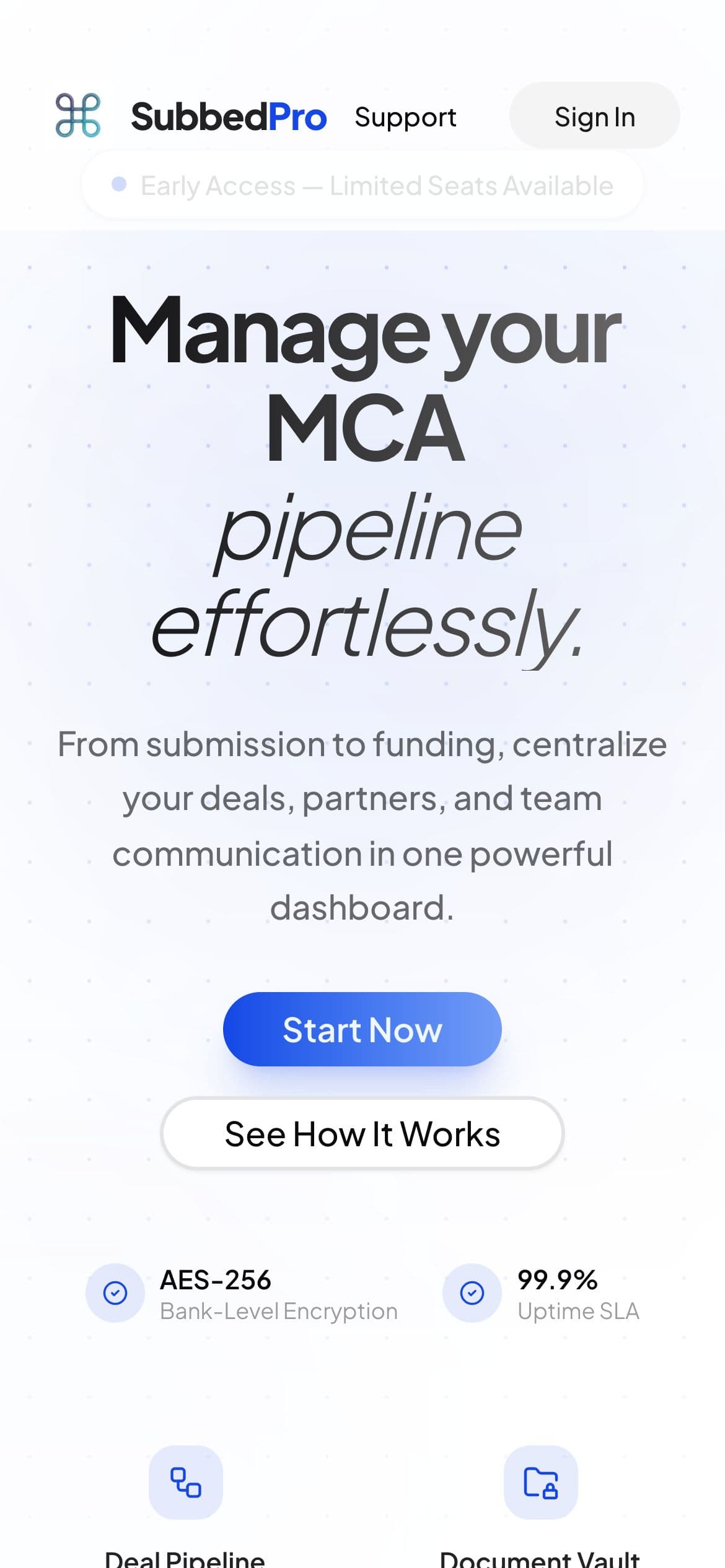 Subbed Pro home page on a phone