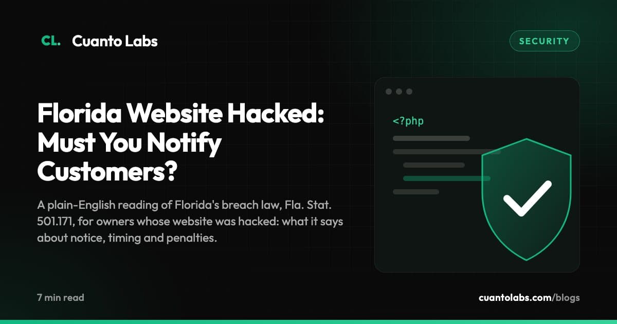 Florida Website Hacked: Must You Notify Customers?