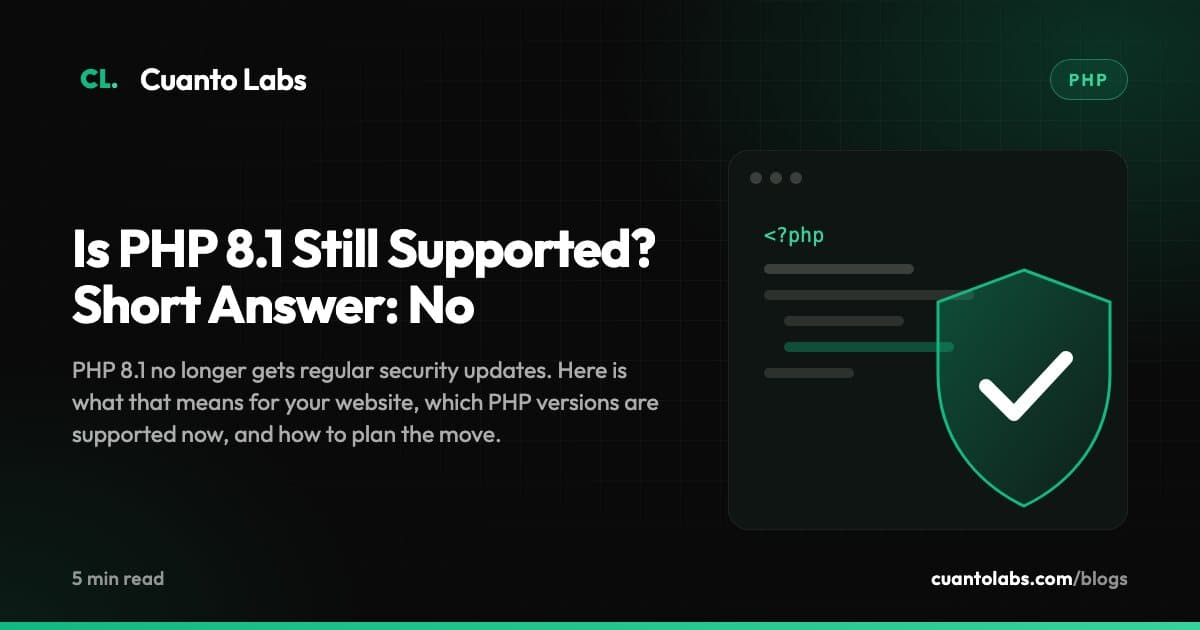 Is PHP 8.1 Still Supported? Short Answer: No
