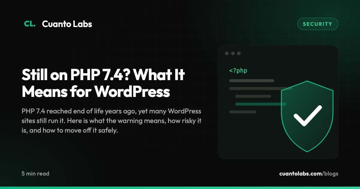 Still on PHP 7.4? What It Means for WordPress